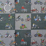 Cotton 60 loan print fabric checker bike - nomura tailor