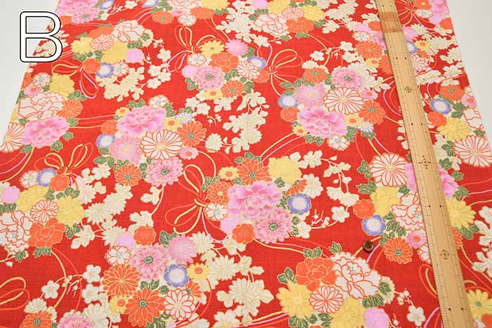 Cotton Bee Foil Print Fabric Chrysanthemum - nomura tailor