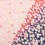 Cotton dobby lamé printed fabric Japanese Pattern Sakura - nomura tailor