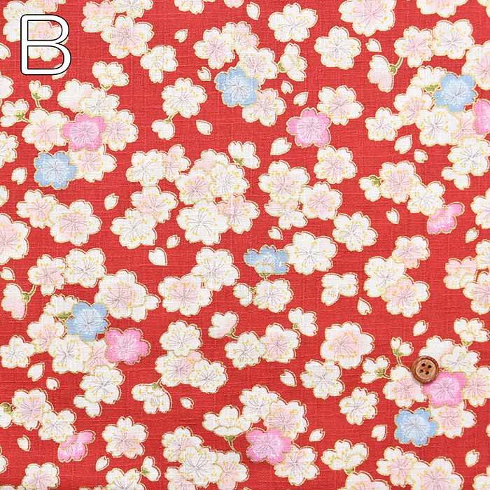 Cotton dobby lamé printed fabric Japanese Pattern Sakura - nomura tailor