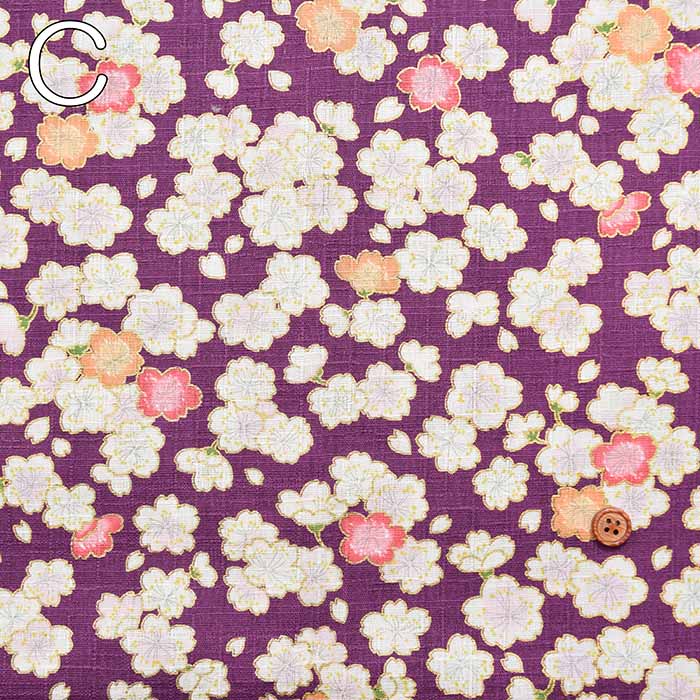 Cotton dobby lamé printed fabric Japanese Pattern Sakura - nomura tailor