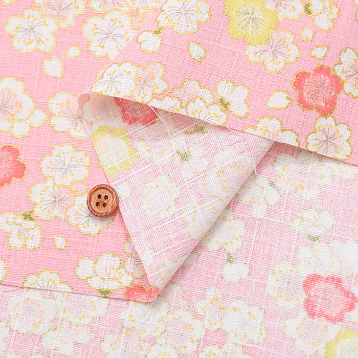 Cotton dobby lamé printed fabric Japanese Pattern Sakura - nomura tailor