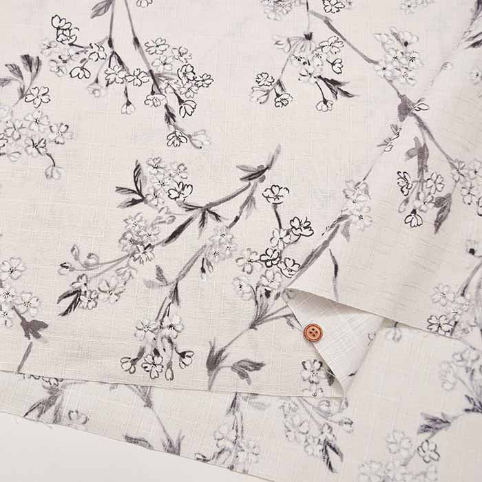 Cotton dobby Japanese pattern printed fabric Sakura - nomura tailor