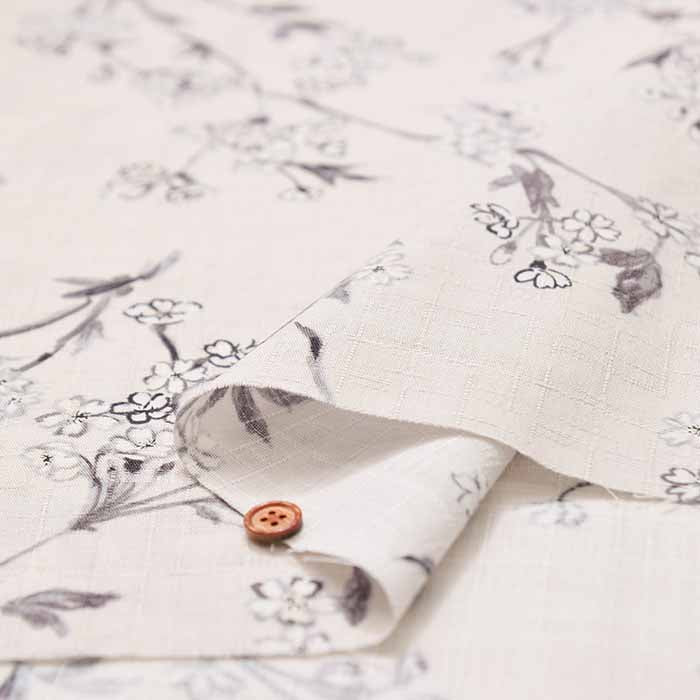 Cotton dobby Japanese pattern printed fabric Sakura - nomura tailor