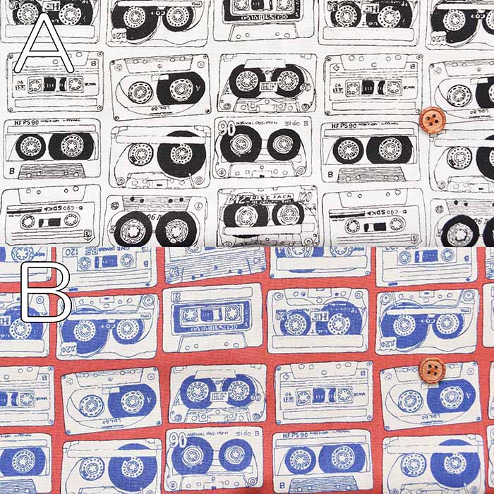 Cotton 40 broadcloth printed fabric Cassette - nomura tailor