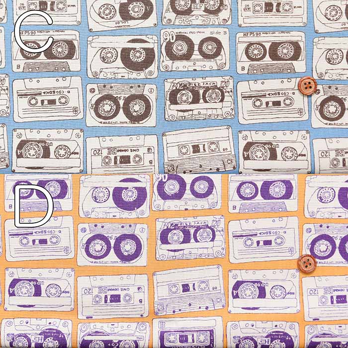 Cotton 40 broadcloth printed fabric Cassette - nomura tailor