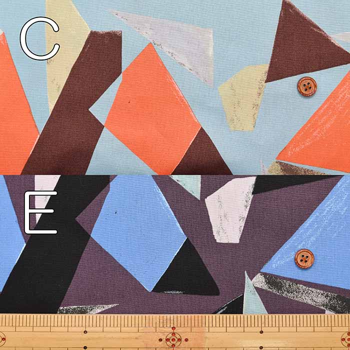 Cotton 40 broadcloth printed fabric Triangle - nomura tailor