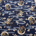 Cotton dobby printed fabric Wind God and Thunder God - nomura tailor