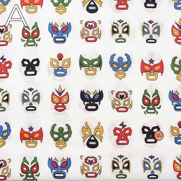 Cotton 60 lowne printed fabric Lucha Libre - nomura tailor