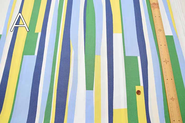 Cotton 40 broadcloth printed fabric block stripe - nomura tailor