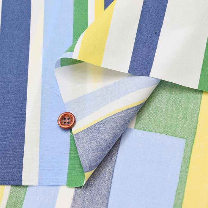 Cotton 40 broadcloth printed fabric block stripe - nomura tailor