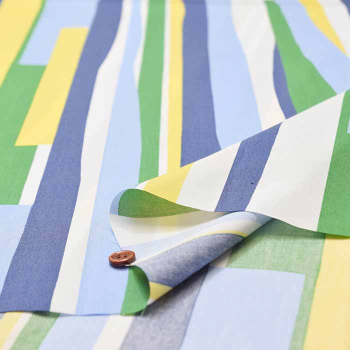 Cotton 40 broadcloth printed fabric block stripe - nomura tailor