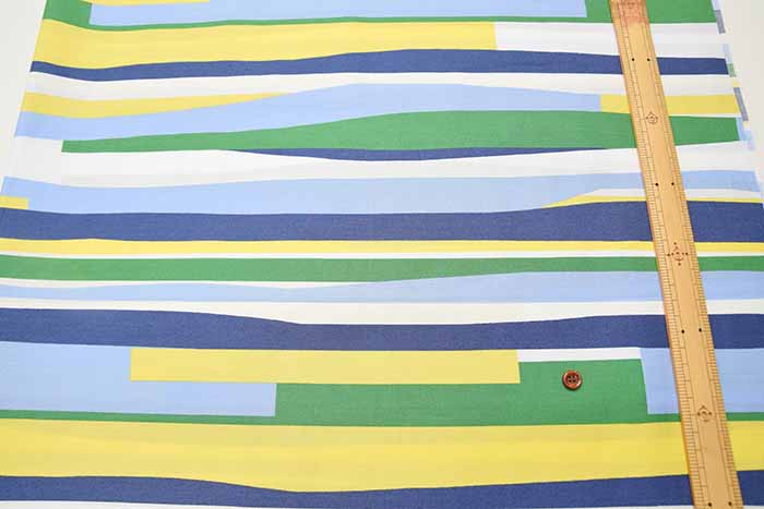 Cotton 40 broadcloth printed fabric block stripe - nomura tailor