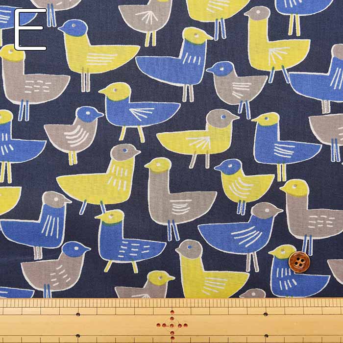 Cotton 60 Loan Printed Fabric Scandinavian Bird - nomura tailor