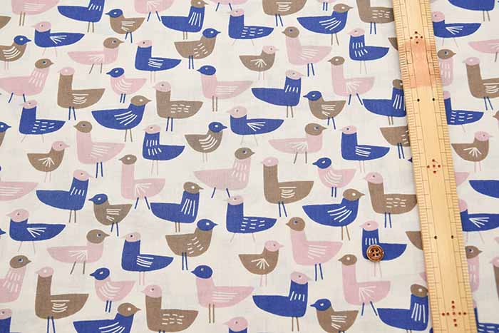 Cotton 60 Loan Printed Fabric Scandinavian Bird - nomura tailor