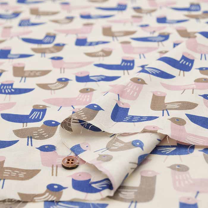 Cotton 60 Loan Printed Fabric Scandinavian Bird - nomura tailor