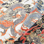 Cotton dobby lamé printed fabric Large dragon - nomura tailor