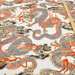 Cotton dobby lamé printed fabric Large dragon - nomura tailor