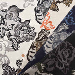 Cotton dobby printed fabric Lion - nomura tailor