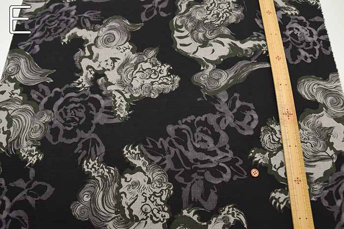 Cotton dobby printed fabric Lion - nomura tailor