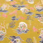 Cotton Dobby Lame (Glitter) Printed Fabric - God of wind and god ofthunder - nomura tailor