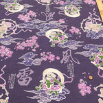 Cotton Dobby Lame (Glitter) Printed Fabric - God of wind and god ofthunder - nomura tailor