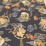 Cotton Dobby Lame (Glitter) Printed Fabric - God of wind and god ofthunder - nomura tailor