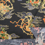 Cotton Dobby Lame (Glitter) Printed Fabric - God of wind and god ofthunder - nomura tailor