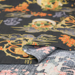 Cotton Dobby Lame (Glitter) Printed Fabric - God of wind and god ofthunder - nomura tailor