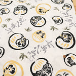 Cotton Dobby Printed Fabric - Japanese Pattern Daruma Doll - nomura tailor