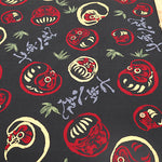 Cotton Dobby Printed Fabric - Japanese Pattern Daruma Doll - nomura tailor