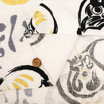 Cotton Dobby Printed Fabric - Japanese Pattern Daruma Doll - nomura tailor