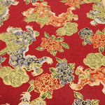 Cotton Dobby Lame (Glitter) Printed Fabric 和柄 獅子 - nomura tailor