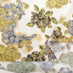 Cotton Dobby Lame (Glitter) Printed Fabric 和柄 獅子 - nomura tailor