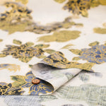 Cotton Dobby Lame (Glitter) Printed Fabric 和柄 獅子 - nomura tailor