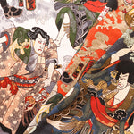 Cotton Dobby Printed Fabric - Japanese Pattern Ukiyo-e Style Warrior - nomura tailor