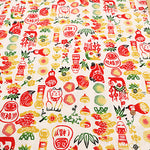 Cotton Dobby Printed Fabric - Japanese Pattern Auspicious Motifs - nomura tailor
