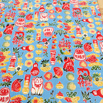 Cotton Dobby Printed Fabric - Japanese Pattern Auspicious Motifs - nomura tailor