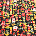 Cotton Dobby Printed Fabric - Japanese Pattern Auspicious Motifs - nomura tailor