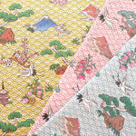 Cotton Dobby Printed Fabric - Japanese Pattern Japanese Style Art - nomura tailor