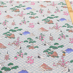 Cotton Dobby Printed Fabric - Japanese Pattern Japanese Style Art - nomura tailor