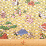 Cotton Dobby Printed Fabric - Japanese Pattern Japanese Style Art - nomura tailor