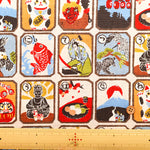 Cotton Dobby Printed Fabric - Japanese Pattern Karuta - nomura tailor