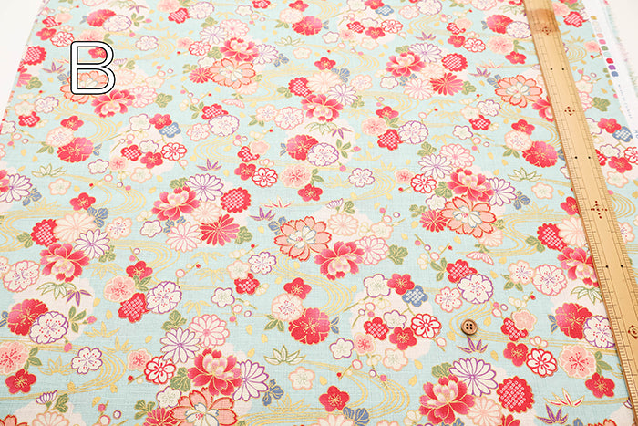 Cotton Dobby Fabric - Streamline Flower - nomura tailor