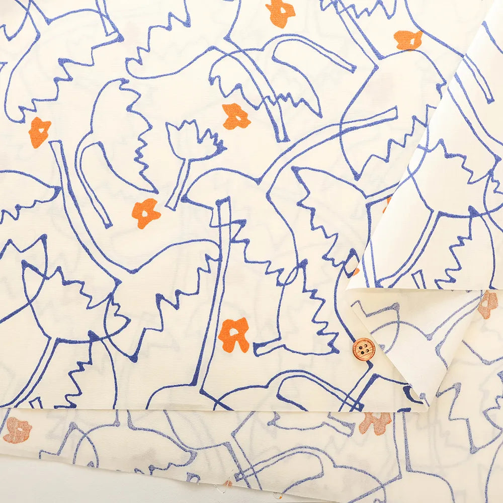 40"Cotton Broad Printed Fabric - Flowers - nomura tailor