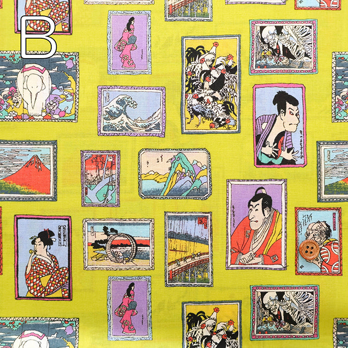 60" Cotton Lawn Printed Fabric - Japanese Painting - nomura tailor