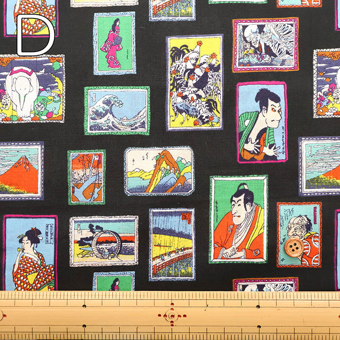 60" Cotton Lawn Printed Fabric - Japanese Painting - nomura tailor