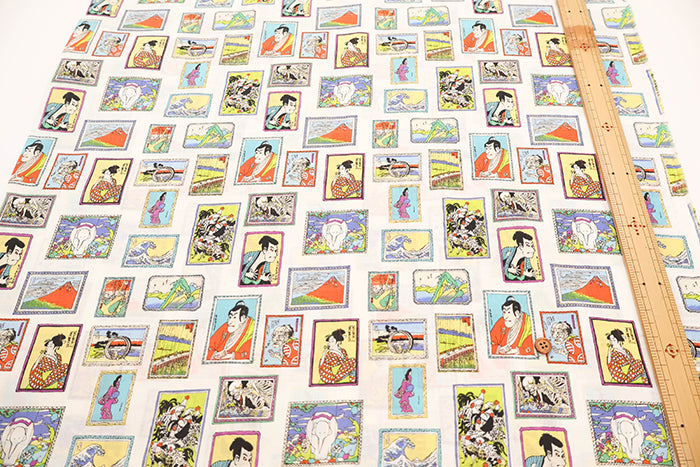 60" Cotton Lawn Printed Fabric - Japanese Painting - nomura tailor