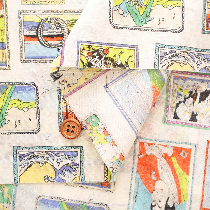 60" Cotton Lawn Printed Fabric - Japanese Painting - nomura tailor