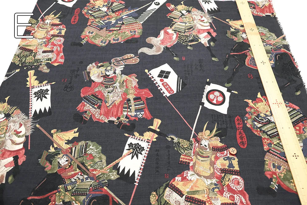 Cotton Dobby Printed Fabric - Battle Scene - nomura tailor